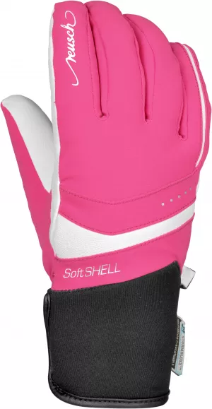 Dámske lyžiarske rukavice Reusch Tomke STORMBLOXX pink-white