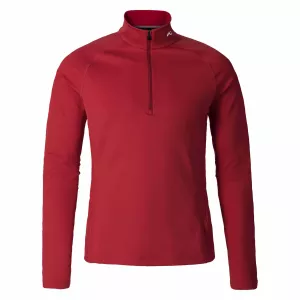 Pánske termo tričko s dlhým rukávom, červené termoprádlo KJUS Men Second Skin Halfzip scarlet