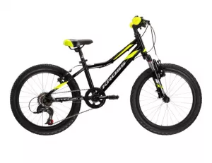 Detský chlapčenský bicykel Kross Level Mini 2.0 20” lesklý čierno-limetkovo-strieborný