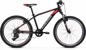 Detský chlapčenský bicykel Kross Level JR 2.0 24” matný čierno-červeno-strieborný
