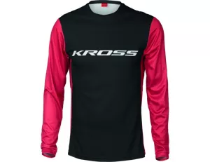 Pánsky cyklistický dres Kross Hyde Long Sleeve black/red