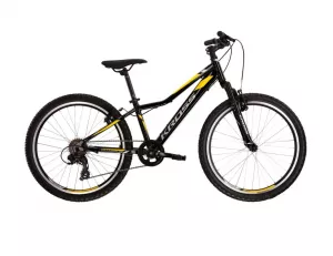 Detský chlapčenský bicykel Kross Hexagon JR 1.0 24” lesklý čierno-žlto-strieborný