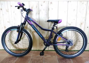 Detský bicykel BAZÁR Kross Lea JR 2.0 matný fialovo-modrý 24”