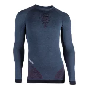 Pánske termo tričko s dlhým rukávom, merino termoprádlo UYN FUSYON Orion Blue/Bordeaux/Pearl Grey