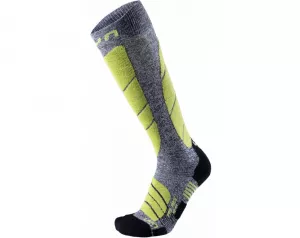 Pánské lyžiarske merino termo ponožky Ski Pro Race Socks grey melange/green lime 